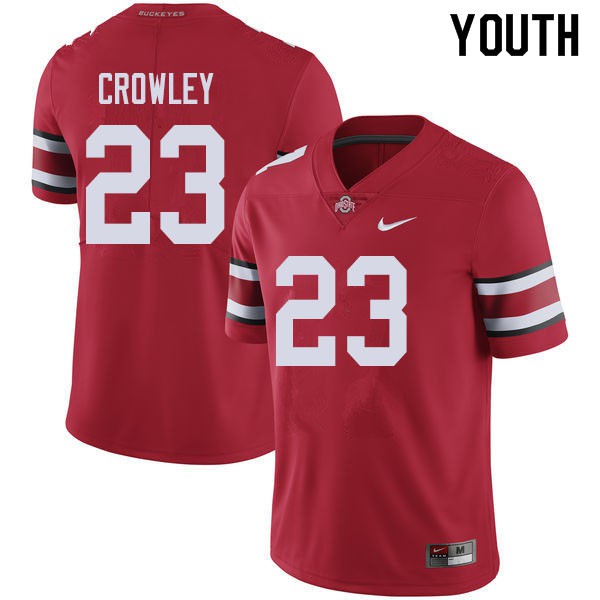 Ohio State Buckeyes #23 Marcus Crowley Youth Stitch Jersey Red OSU15213